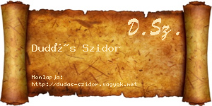 Dudás Szidor névjegykártya